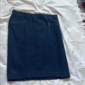 Elegant Blue Knee-Length Pencil Skirt for Work